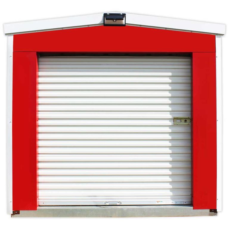 Siding: Brite Red | Trim: White | Door: Glossy White | Features: Solar Light